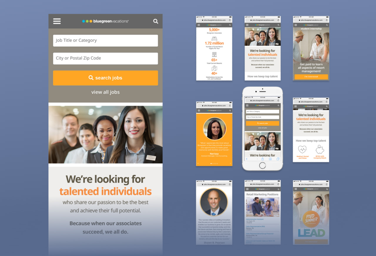 careers site mobile design UI